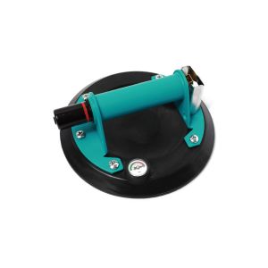 Vacuum suction cup with teal handle.