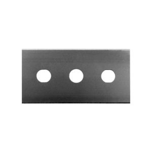 Three Hole Slitter - Square End Stainless Steel 43mm x 22.2mm x .15mm Boron Carbide Coated, 250/Box