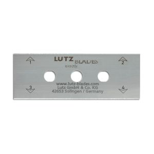 Lutz Three Hole Blade in Stainless Steel.
