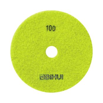 BIHUI bright lime green diamond polishing pad is 100 grit.