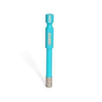 Blue quick change drill bit for tiling professionals.