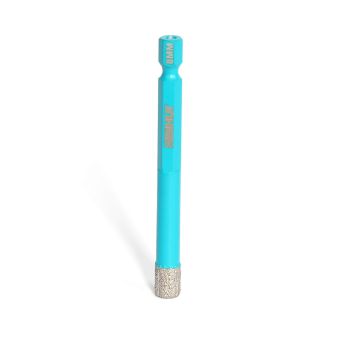 Blue quick-change drill bit for tiling professionals.