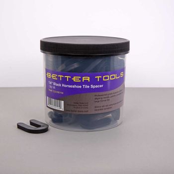 Black Horseshoe Tile Spacer, 1/4-Inch, 95 Per Jar